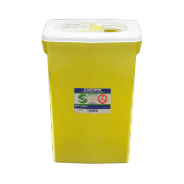 18 Gallon Yellow SharpSafety Chemotherapy Container with Slide Lid 8939