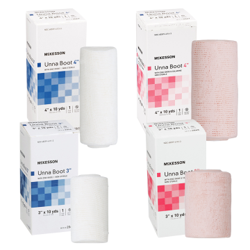 McKesson Unna Boot With ZnO and Calamine (left), Unna Boot with ZnO (right)