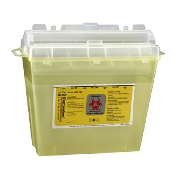 1.25 Gallon Bemis Sentinel Translucent Yellow Sharps Container Horizontal Entry - 175 040