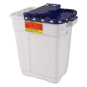 9 Gallon Recykleen White Pharmaceutical Waste Container with Vertical Entry - 305329