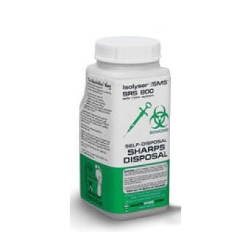 0.21 Gallon Isolyser WasteWise White Vertical Entry Sharps Container - SRS800