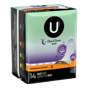 U by Kotex Security Overnight Maxi Pads with Wings