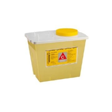 2 Gallon Bemis Sentinel Yellow Vertical Entry Chemotherapy Waste Container - 202 040