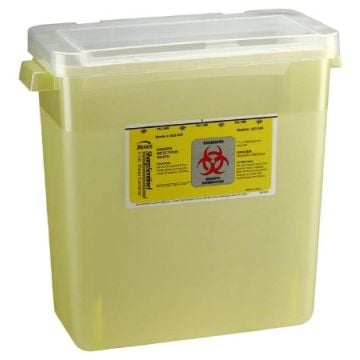 3 Gallon Bemis Sentinel Translucent Yellow Sharps Container with Horizontal Entry - 303040