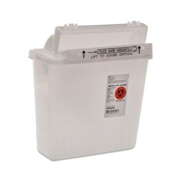 1.25 Gallon Novaplus&reg; Translucent Horizontal Entry Sharps Container - V8506