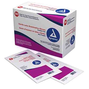 Dynarex Latex Exam Gloves Powder Free - Sterile
