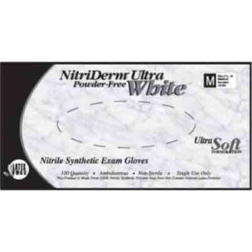 NitriDerm Ultra White Nitrile Exam Gloves Powder Free - NonSterile