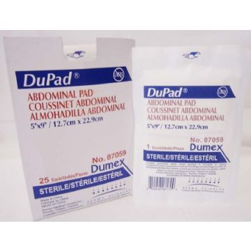 DuPad Abdominal Pads Hydrophobic Moisture Barrier - Sterile 
