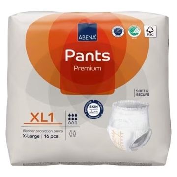 Abena Pants XL1 Premium Pull-On Underwear and packaging