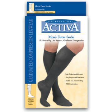 Activa Men's Ribbed Dress Socks 15-20 mmHg
