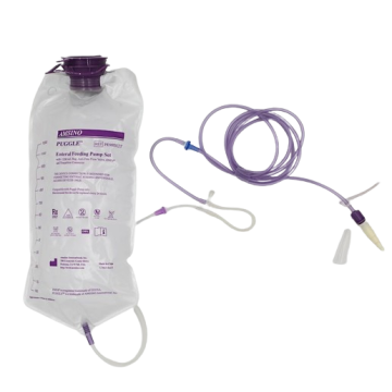 Pump Set with 1200 mL Bag, Anti-Free Flow Valve, ENFit Connector, and Transition Connector