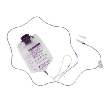 Pump Set with 500 mL Bag, Anti-Free Flow Valve, ENFit Connector, and Transition Connector