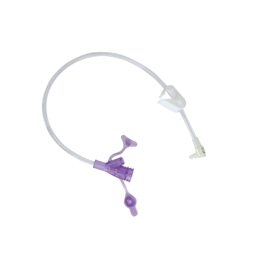 12 Inch Right Angle Connector w/ Y-Port Adapter (Purple)