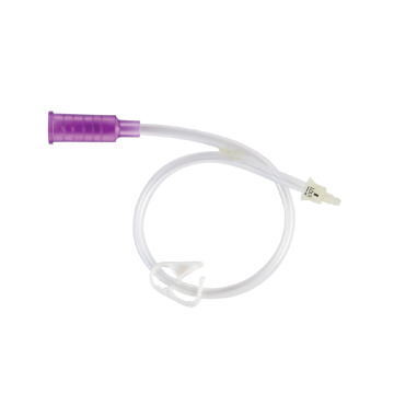 24 Inch Straight Connector w/ Bolus Adapter (Purple)