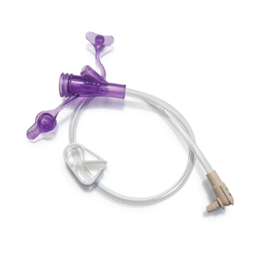24 Inch Right Angle Connector w/ Y-Port Adapter (Purple)