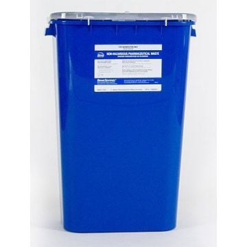 11 Gallon Bemis Sentinel Blue Pharmaceutical Waste Container with Horizontal/Vertical Entry - 4011 050