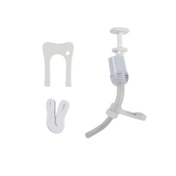 Bivona Uncuffed Pediatric Flextend Trach Tube with obturator, wedge disconnector, and trach tie