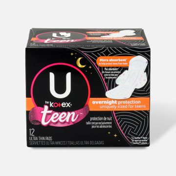 U Kotex for Teens Super Premium Ultra Thin Overnight Pads With Wings