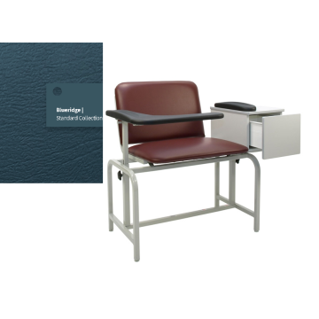 Padded Bariatric Blood Draw Chair with Cabinet, in Blueridge 2574TB-133