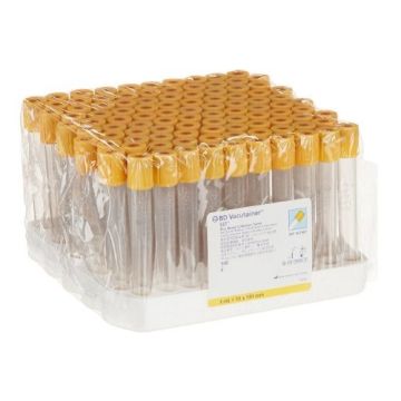 Plastic Gold with BD Hemogard Closure, 4.0 Draw Volume 13 x 100 mm. with Clot Activator, Polymer Gel