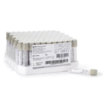 Plastic, Gray with Hemogard Closure, 4.0 Draw Volume 13 x 75 mm. w/ Sodium Fluoride 10 mg, Potassium Oxalate 8 mg
