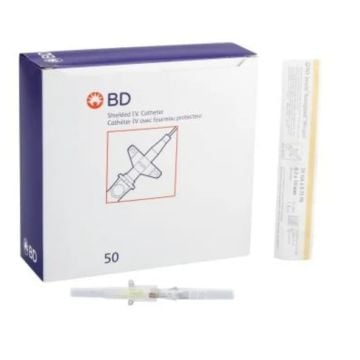 24 Gauge x 0.56 Inch, Yellow, Flow Rate: 20 mL/min, Winged, Non Blood Control 50/BX