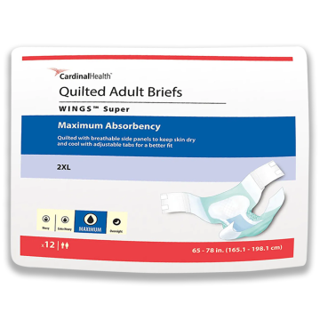 Cardinal Health XXL Wings Super Quilted Adult Briefs