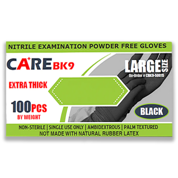 TG Medical Care Black 9" Nitrile Powder-Free Gloves
