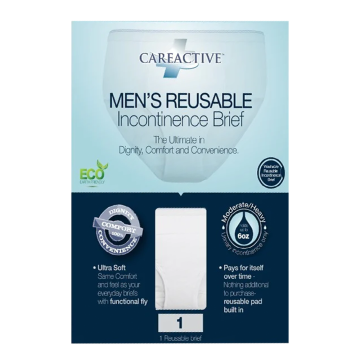 CareActive Men's Reusable Incontinence Briefs 10 oz