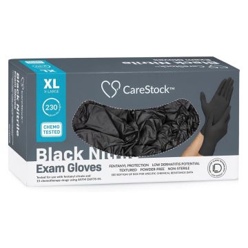 CareStock XL Black Nitrile Exam Gloves
