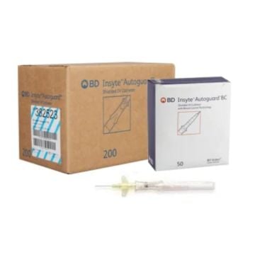 24 Gauge x 0.56 Inch, Yellow, Flow Rate: 20 mL/min, Winged, Non Blood Control - 200/CS