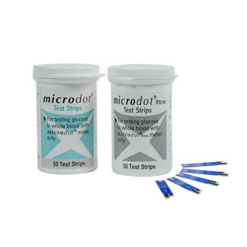 Microdot Xtra Blood Glucose Test Strips