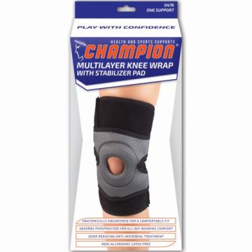 Champion 0476 Multilayer Knee Wrap with Stabilizer Pad