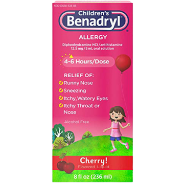 Children's Liquid Benadryl 12.5 mg Allergy Relief