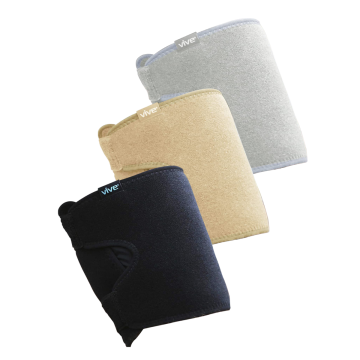Vive Thigh Brace in black, gray, and beige 
