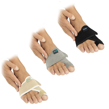 Vive Bunion Splint in black, gray, and beige 