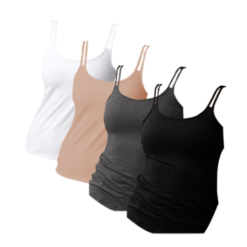 Amoena Valletta Camisole in nude, black, gray, and white