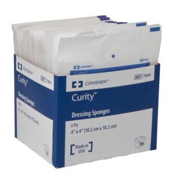 Covidien 7084 Curity 4 x 4 Inch Dressing Sponges 6 Ply, Sterile