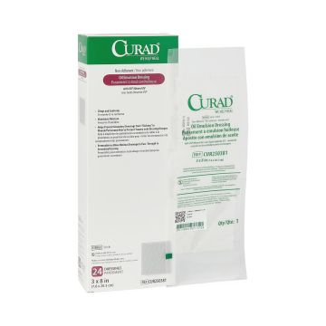 CURAD 3 x 8 Inch Oil Emulsion Gauze Dressing - Sterile, Non-Adherent