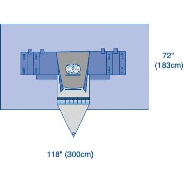 Medline Nephroscopy Surgical Drape, 118 x 72 in. - DYNJP3106
