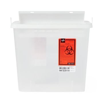 5 Quart Biohazard Patient Room Sharps Container | Medline MDS705153, 5 Quart - Clear