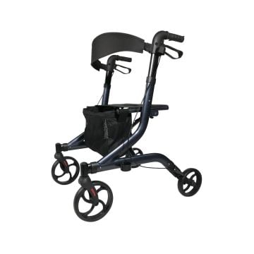 Medline European-Style Aluminum Rollator, Navy Blue - MDS86870ANB