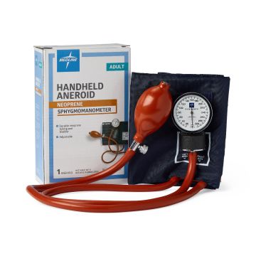 Medline Neoprene Handheld Aneroid Sphygmomanometer with packaging
