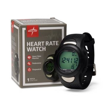 Medline Heart Rate and Pedometer Watches, Water-Resistant - MDSP3044