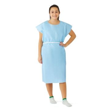 Medline X-Ray Patient Gowns, 30 x 42 in., Blue - NON24354
