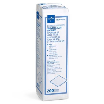 Medline 2 x 2 Inch Woven Gauze Sponges, 8 Ply - NON25208