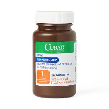 CURAD 1/2 in x 5 yd Plain Packing Strips, Sterile - NON255125