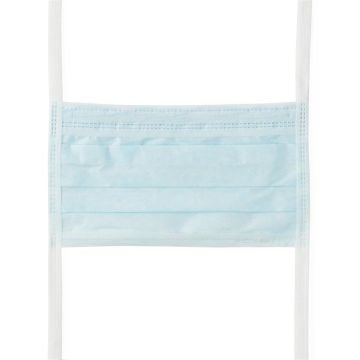 Medline ASTM L1 Surgical Face Mask with Anti-Fog Foam and Ties, Blue