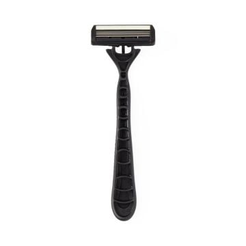 Medline Triple-Blade Facial Razors with Lubrication Strip, Blue