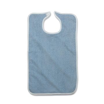 Medline Hook-and-Loop Terry Cloth Clothing Protectors, Blue or White